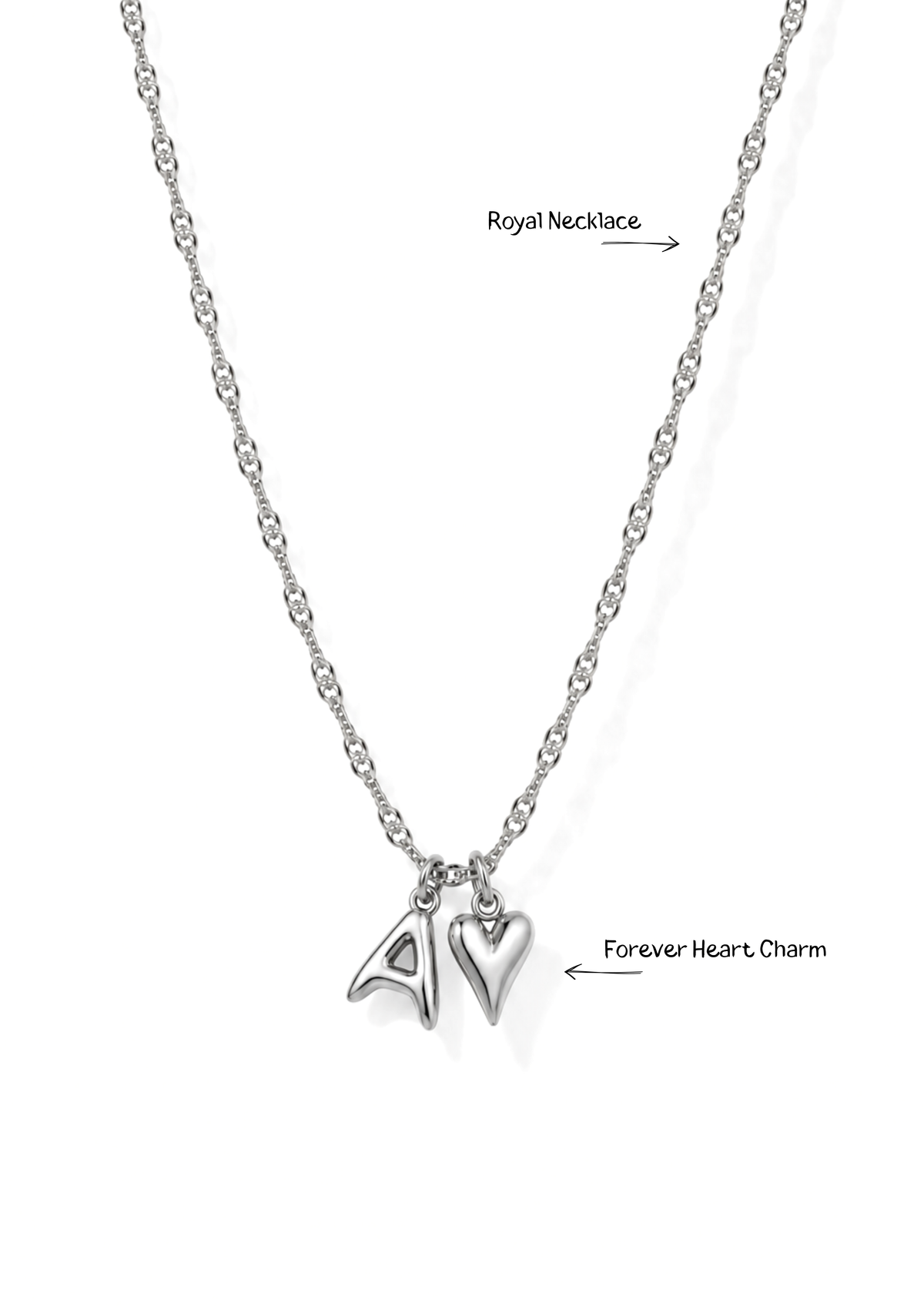 Forever Heart Charm I Silber