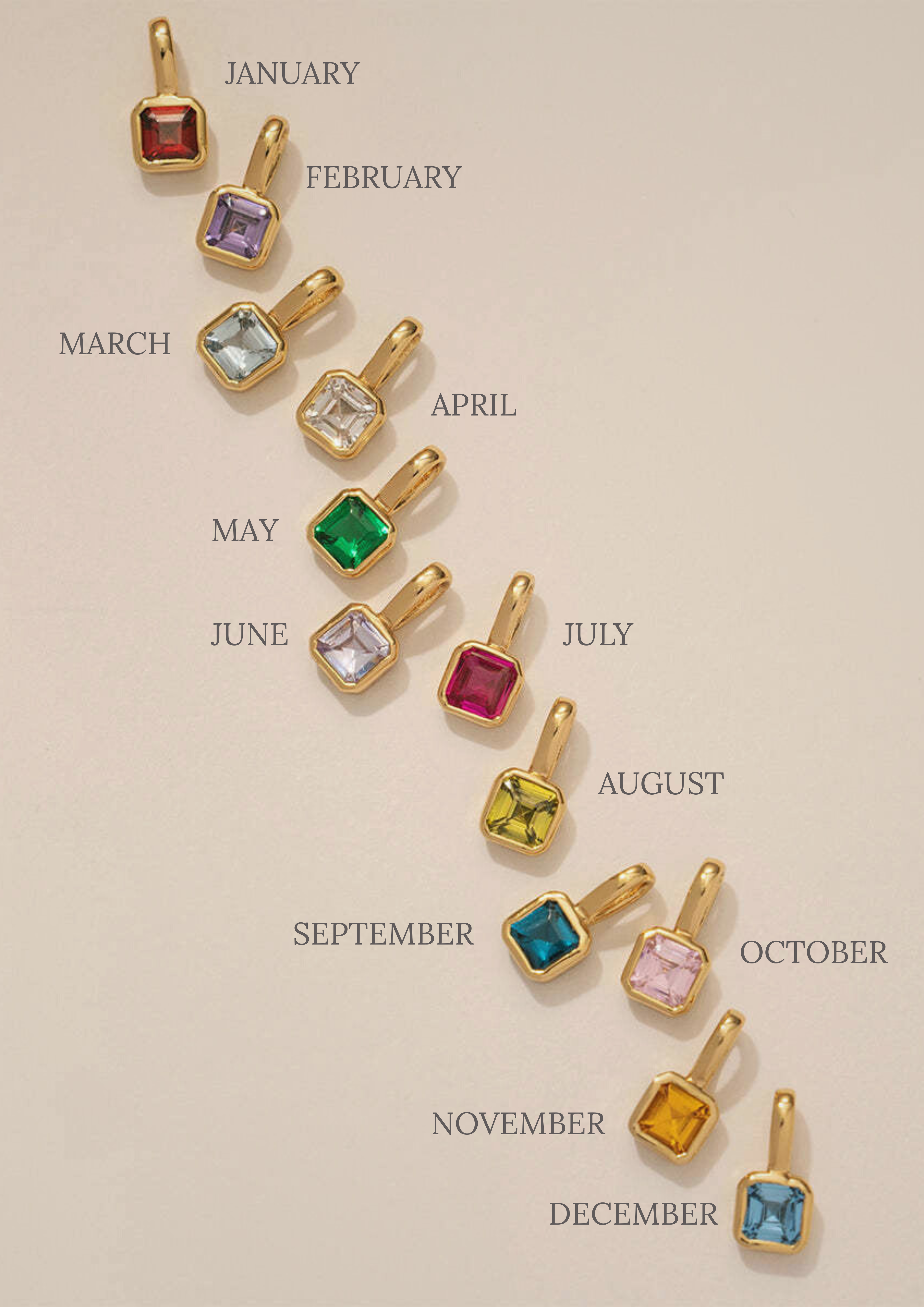 Birthstone Charm I GOLD