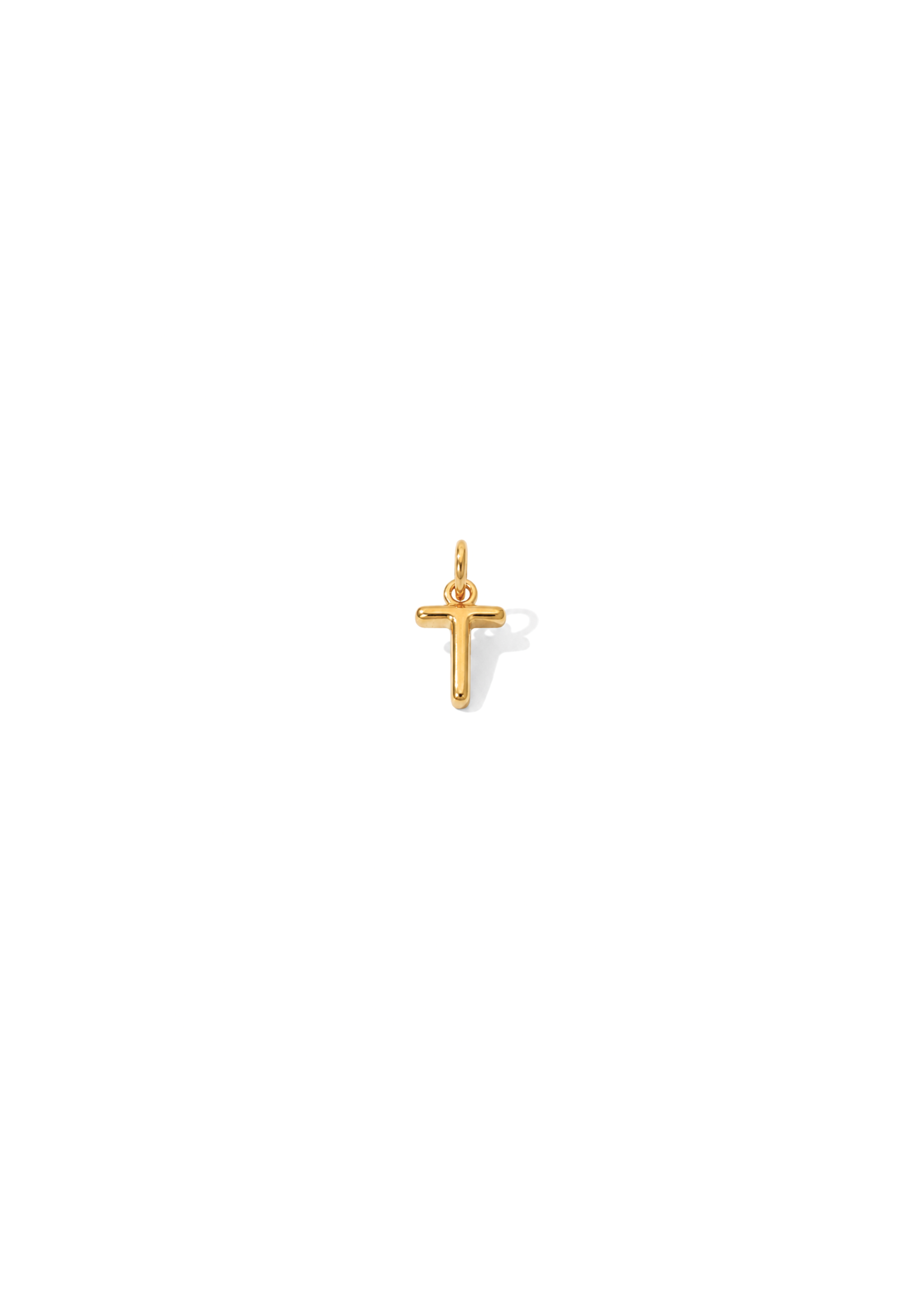 Micro Letter Charm I Gold