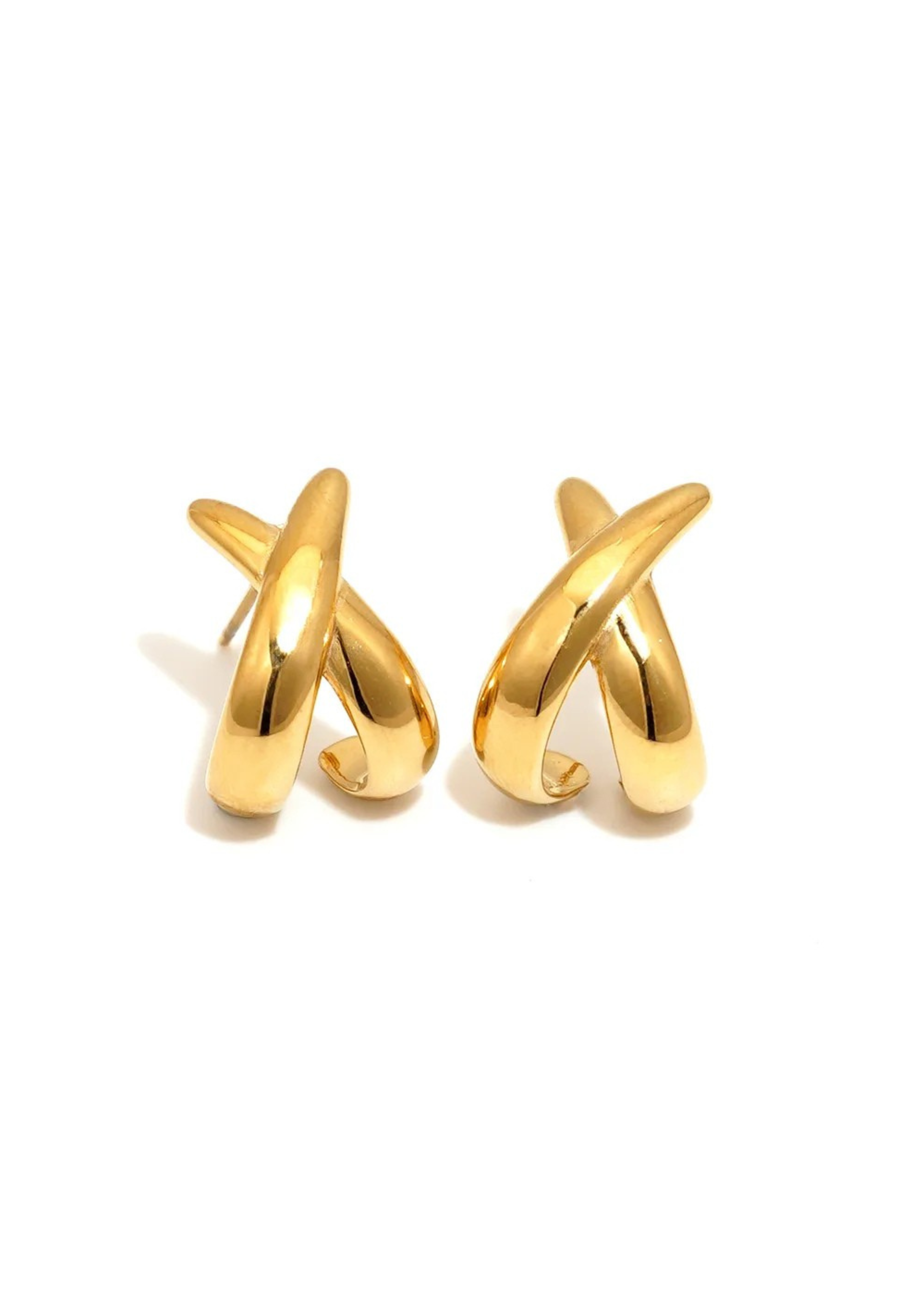 Cross Ohrstecker I Gold