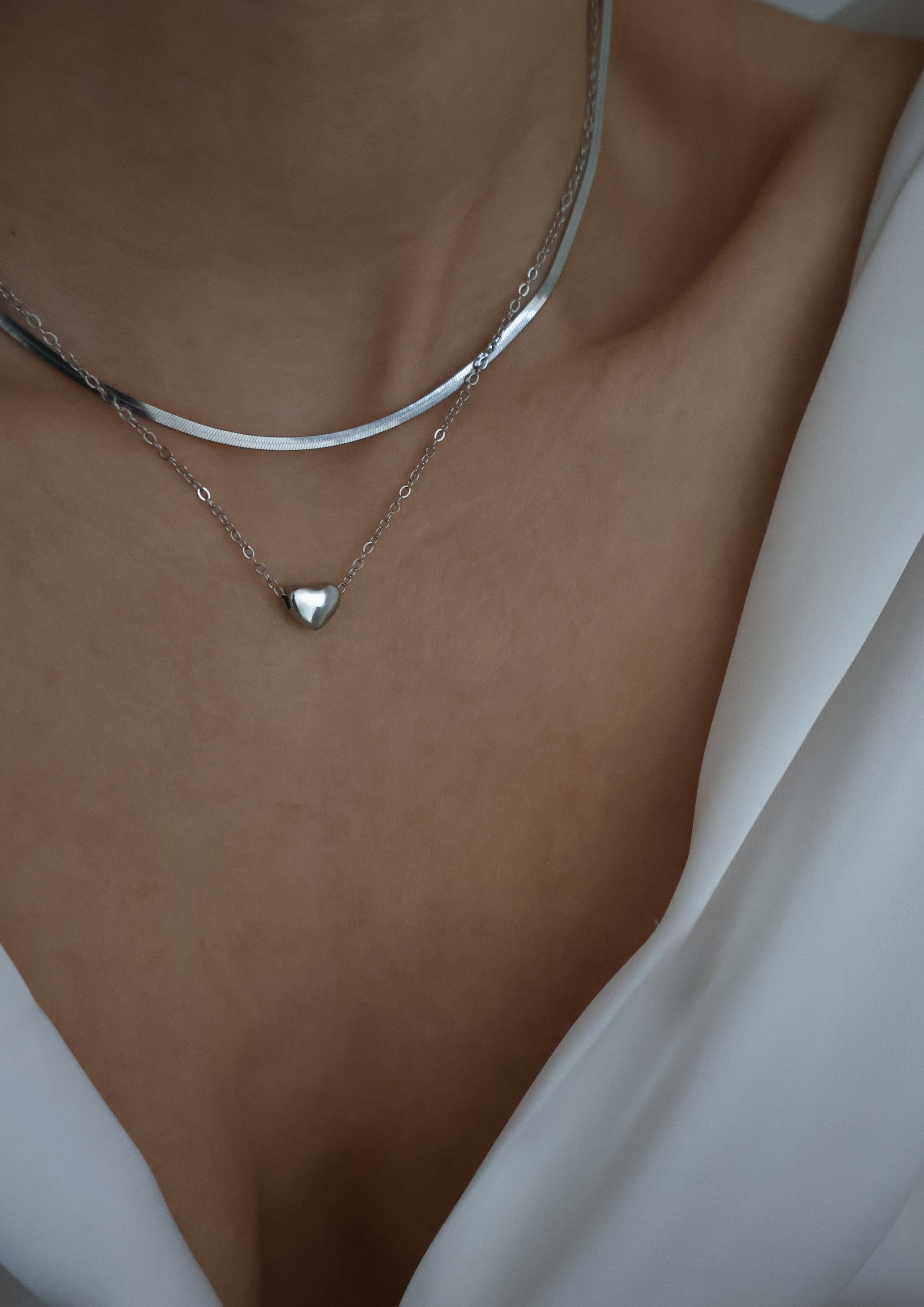 Heart Halskette I Silber