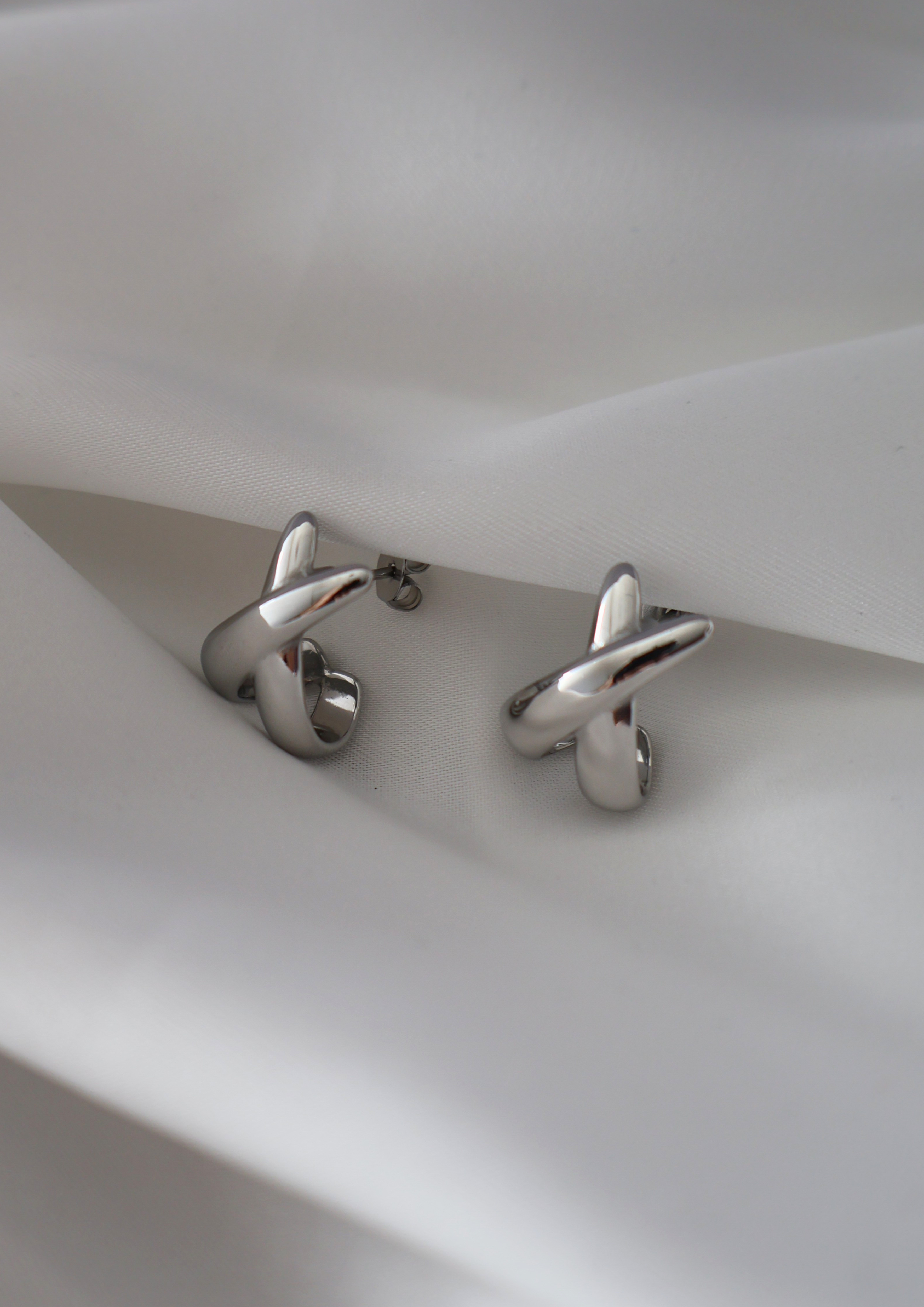 Cross Ohrstecker I Silber