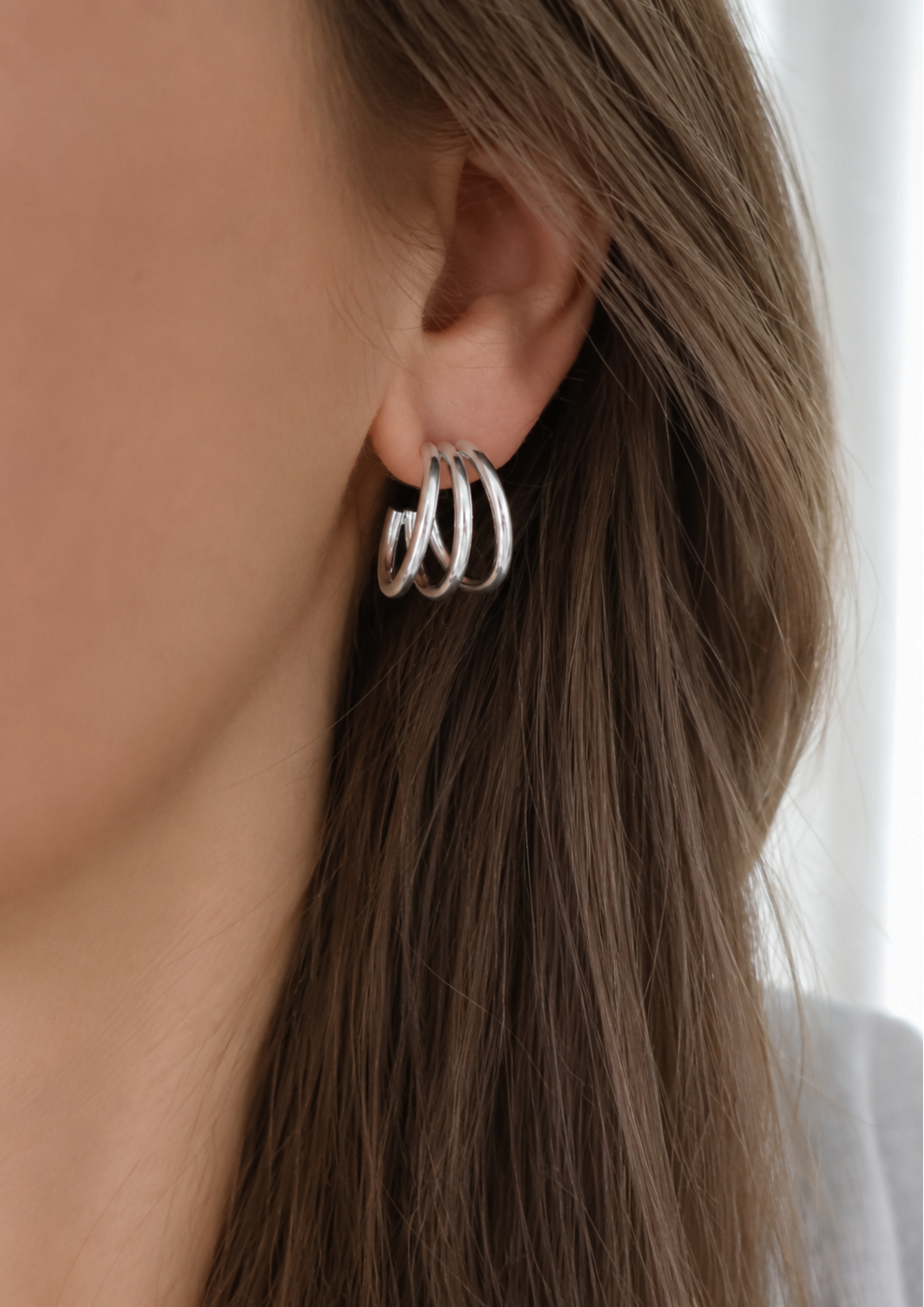 Luna Loop Ohrstecker I Silber