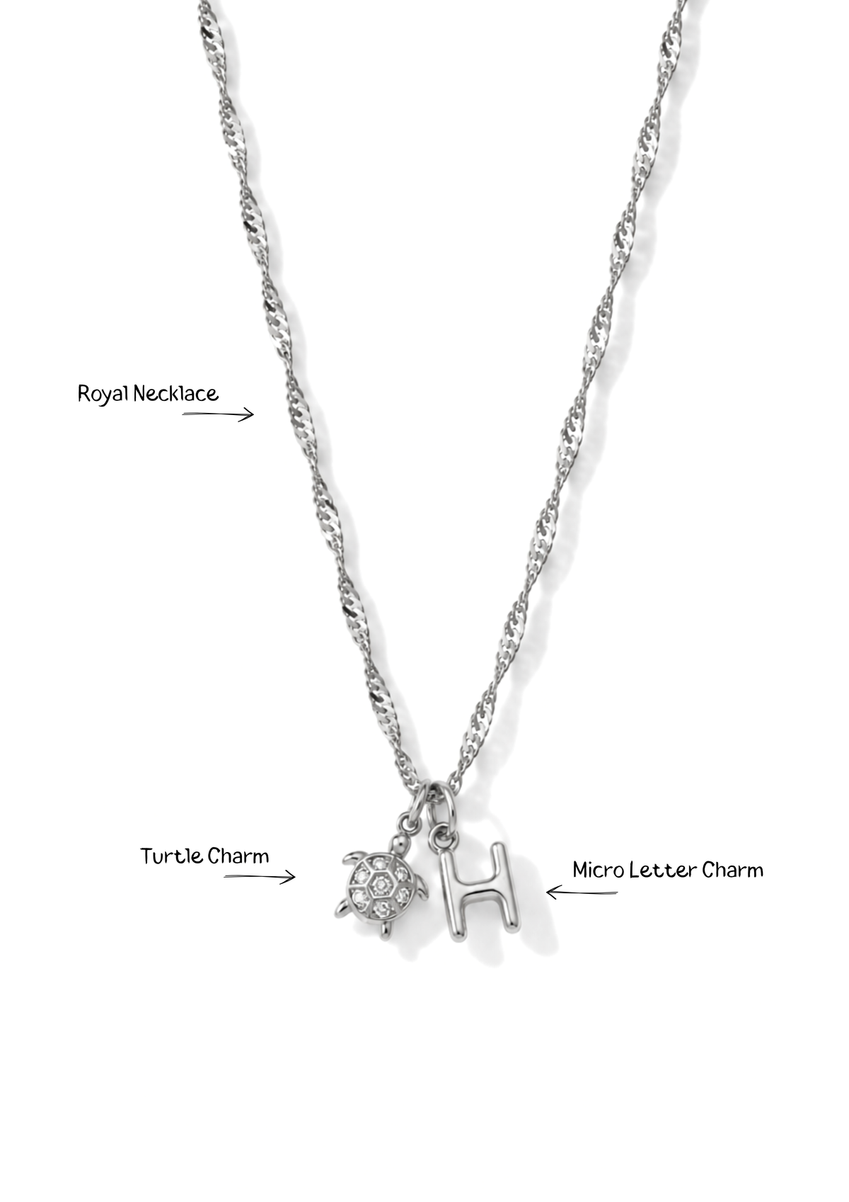 Turtle Charm I Silber