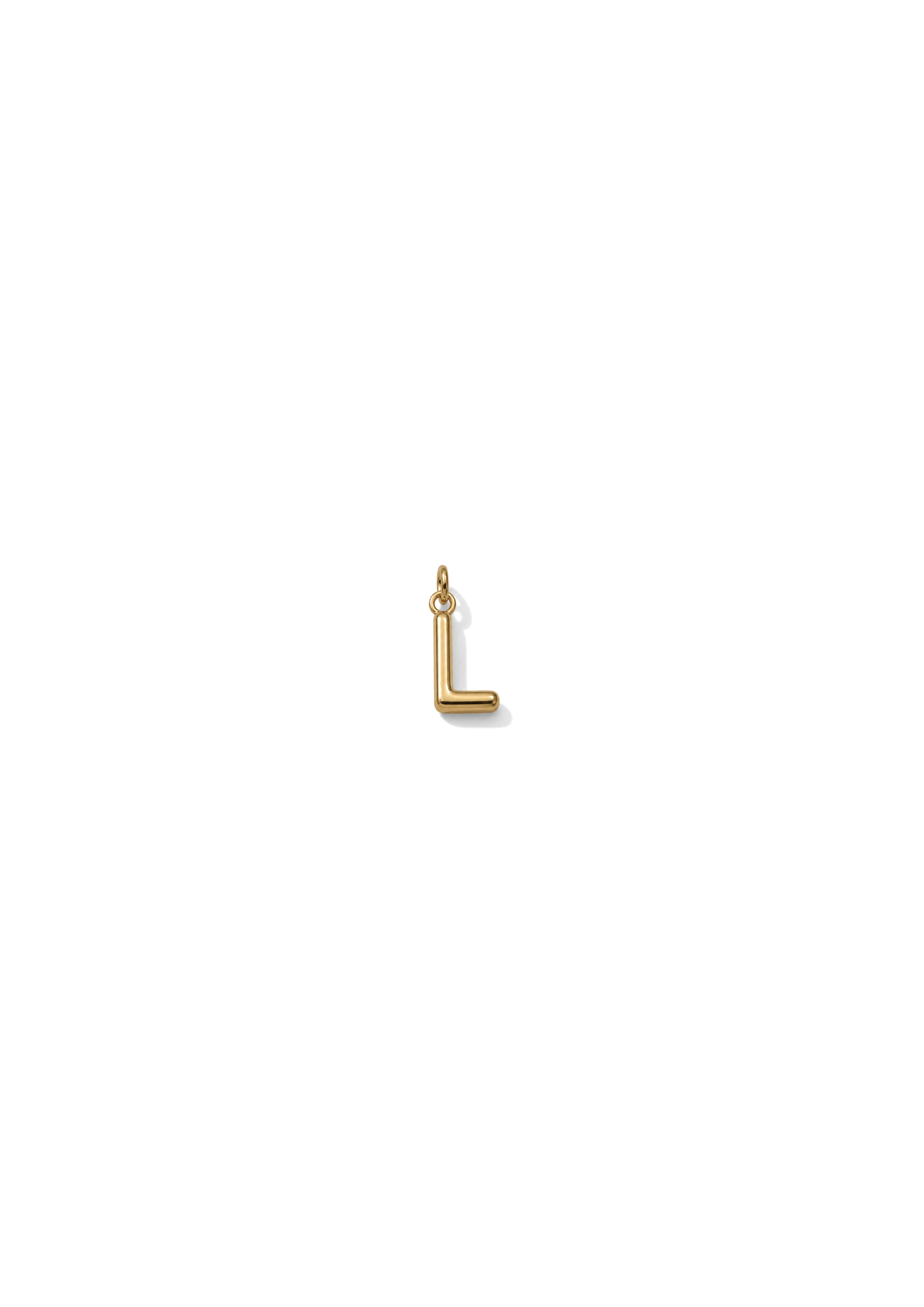 Micro Letter Charm I Gold