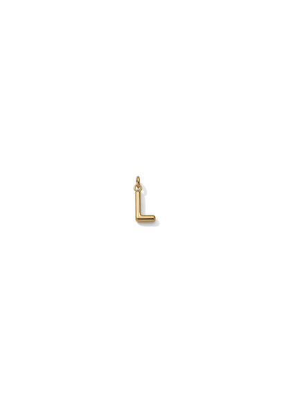 Micro Letter Charm I Gold