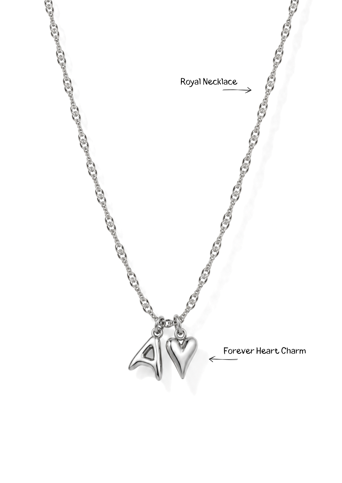 Forever Heart Charm I Silber