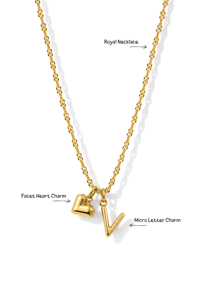 Facet Heart Charm I Gold