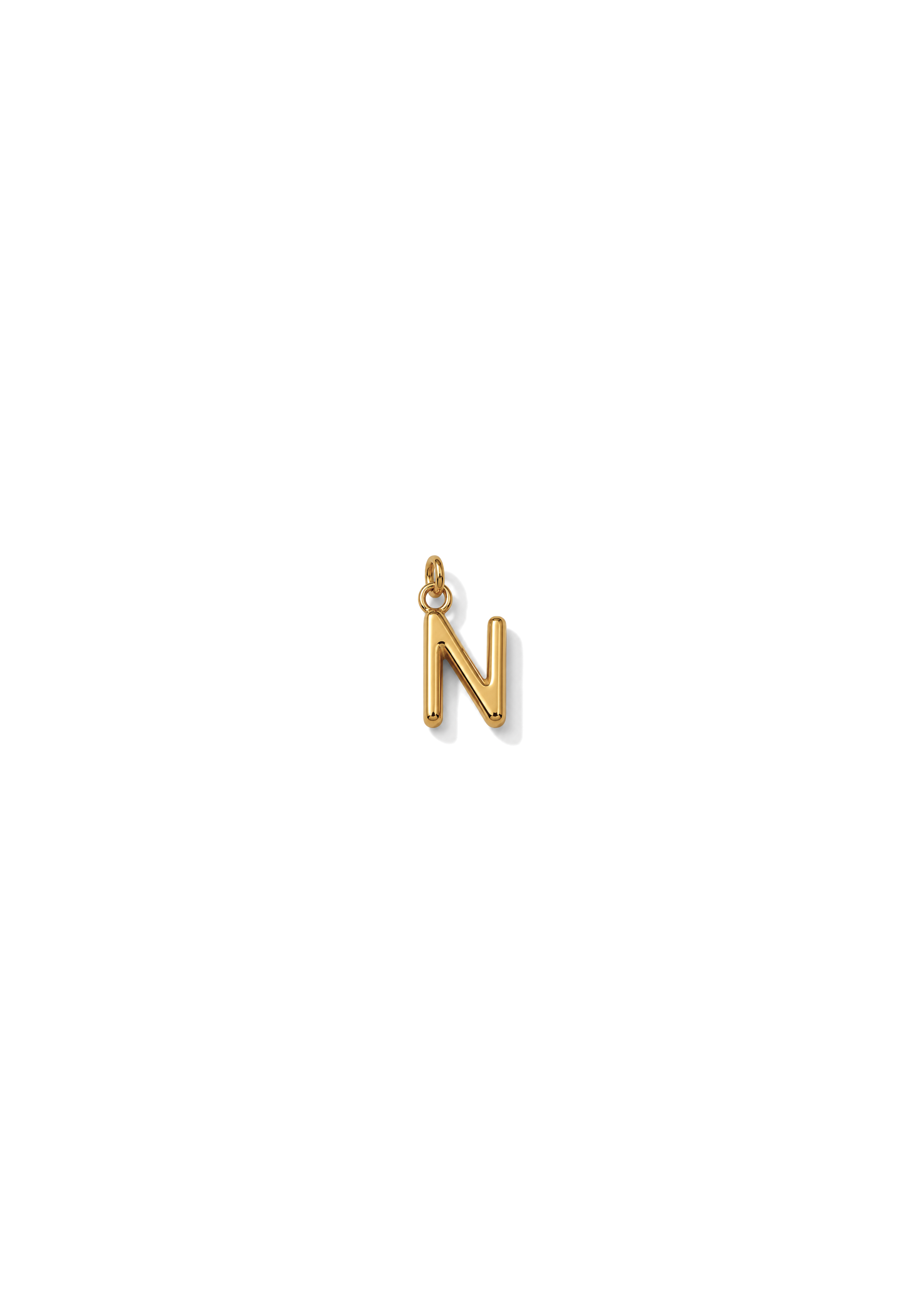 Micro Letter Charm I Gold