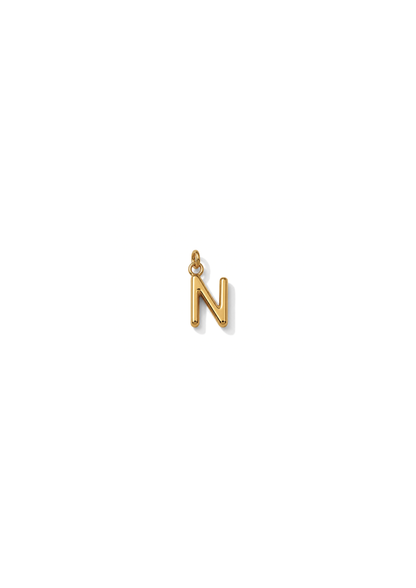Micro Letter Charm I Gold