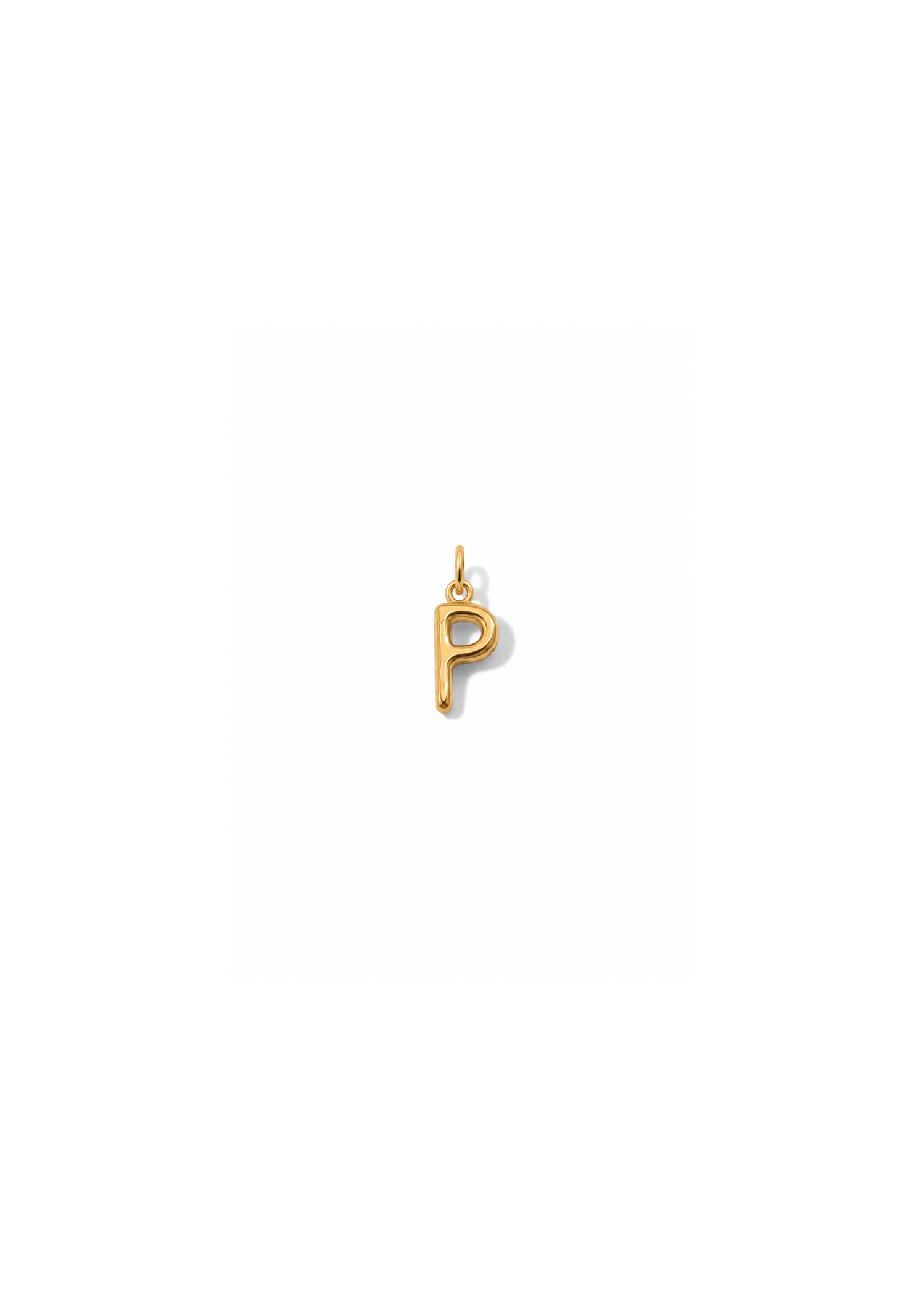 Micro Letter Charm I Gold