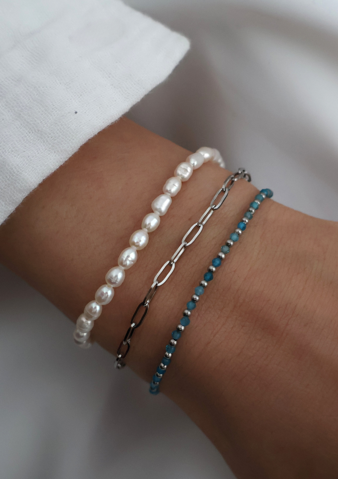 Aqua mini Armband I Silber