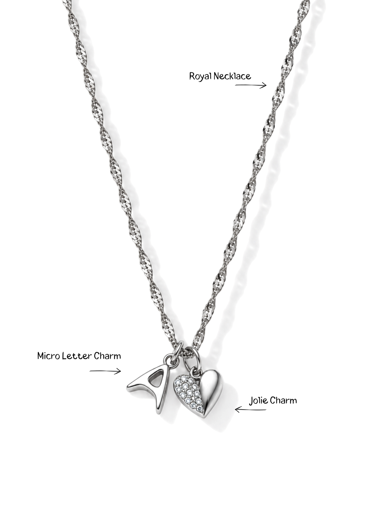 Micro Letter Charm I Silber