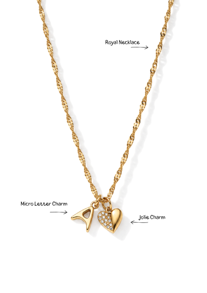 Micro Letter Charm I Gold