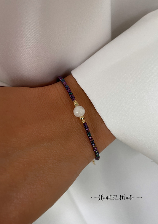 Metallic Moonstone Armband I GOLD