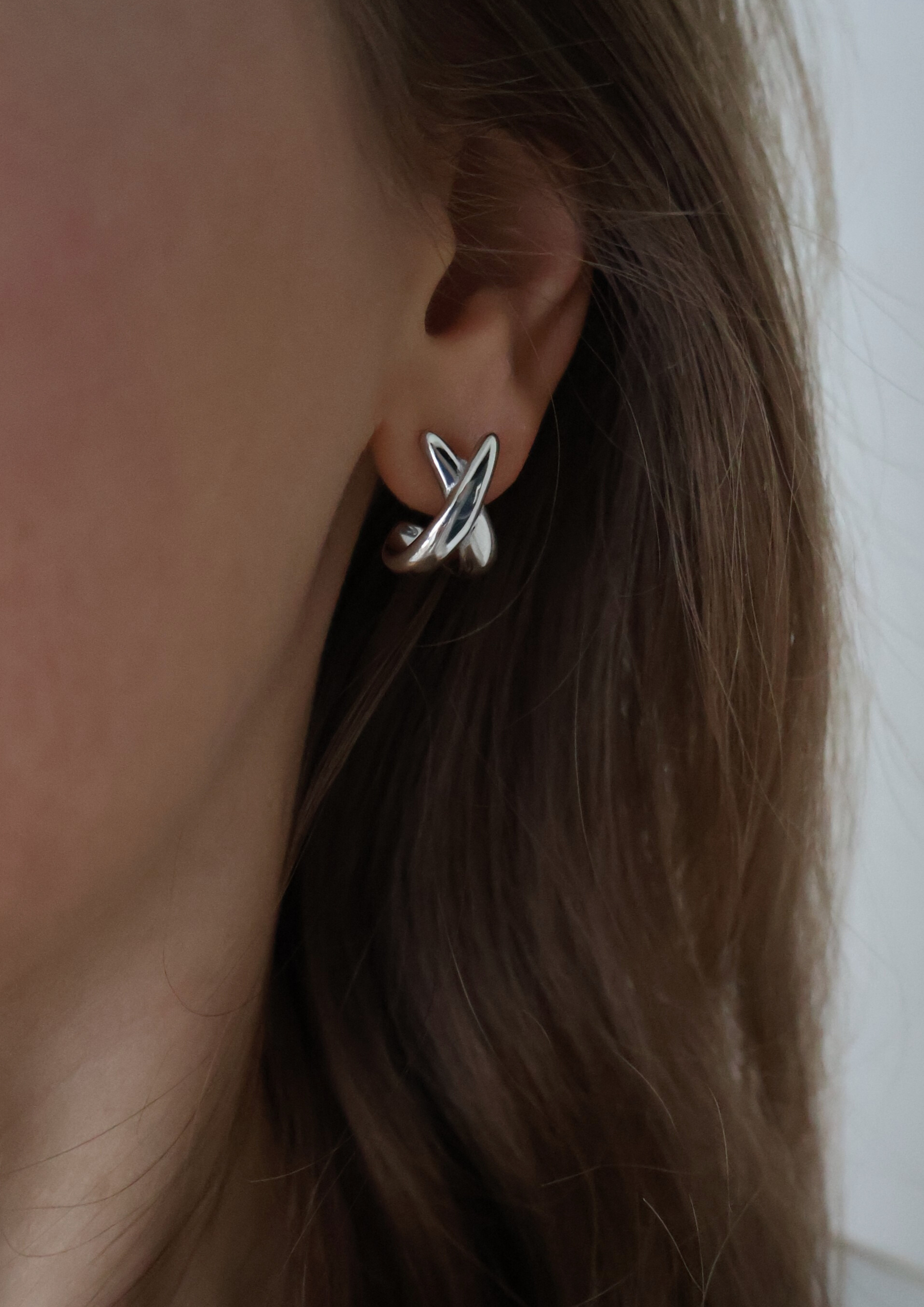 Cross Ohrstecker I Silber