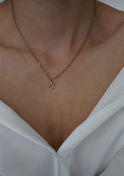 Micro Letter Charm I Gold