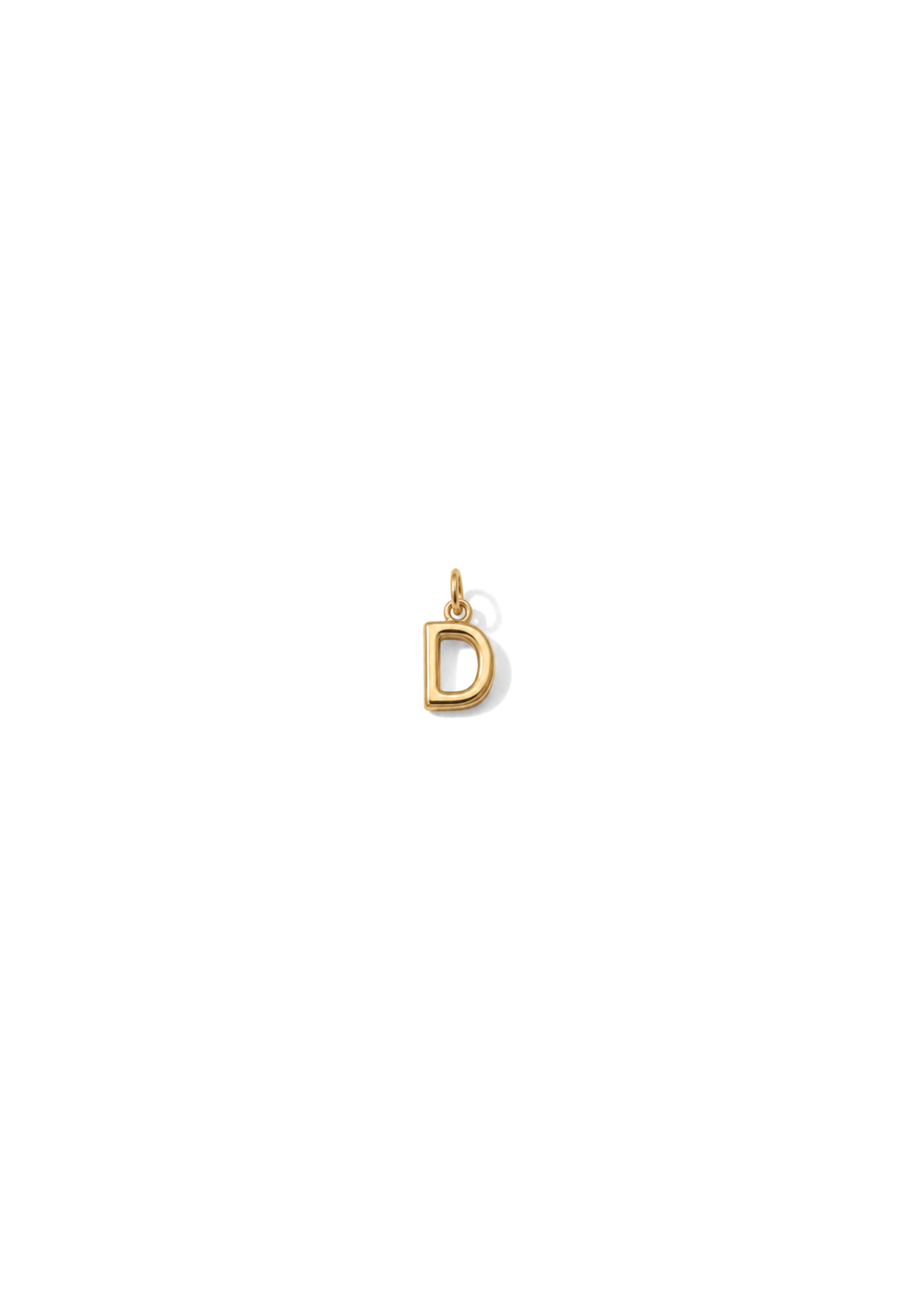 Micro Letter Charm I Gold