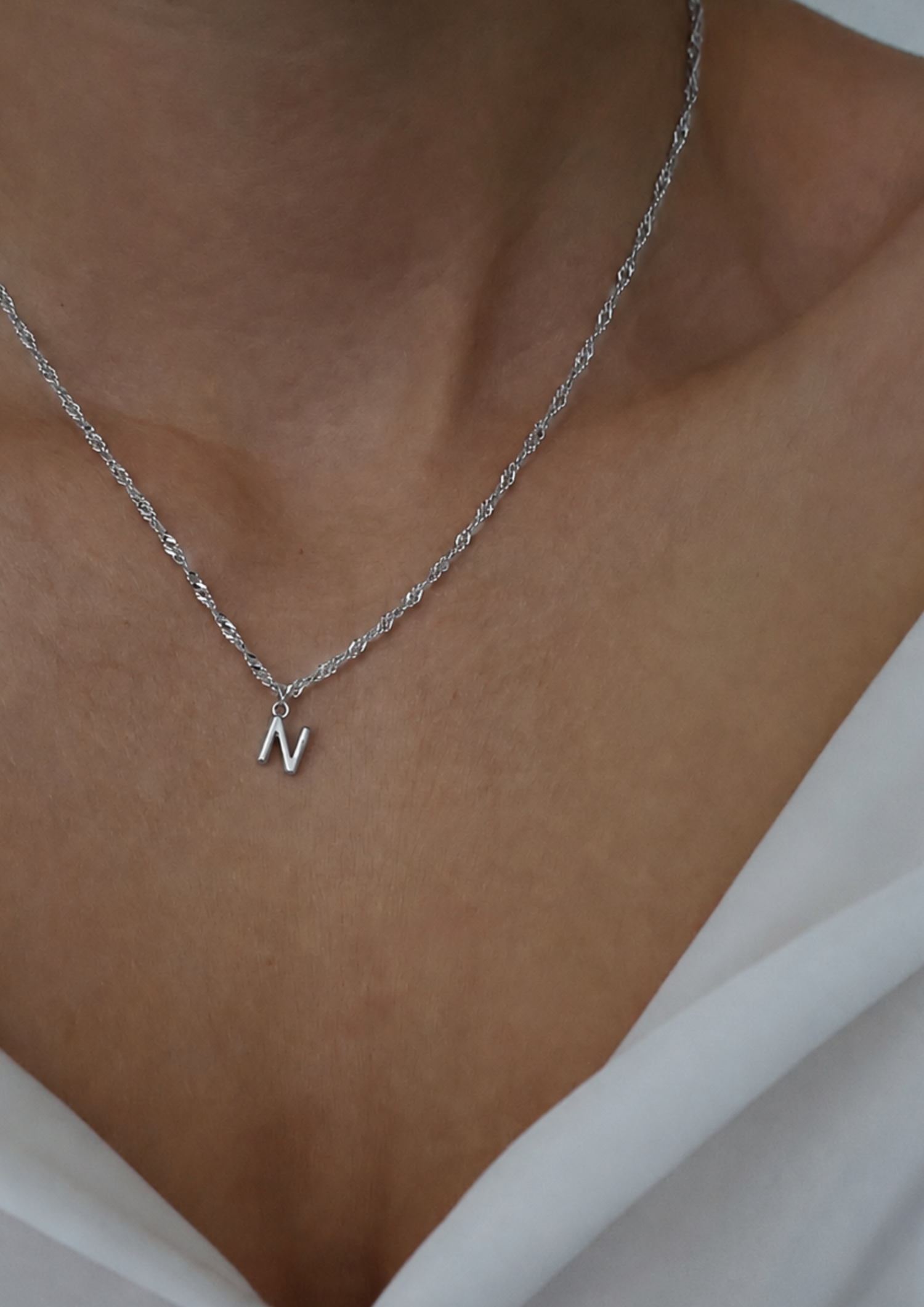 Micro Letter Charm I Silber