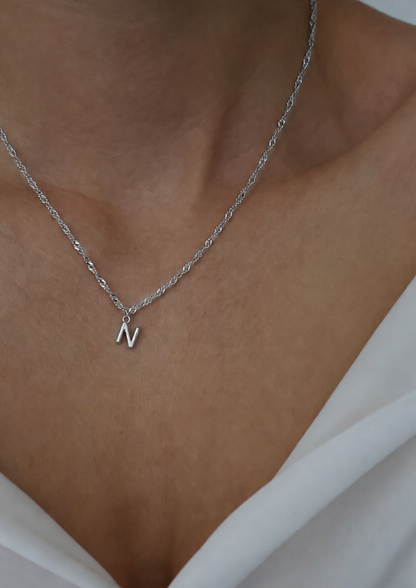 Micro Letter Charm I Silber
