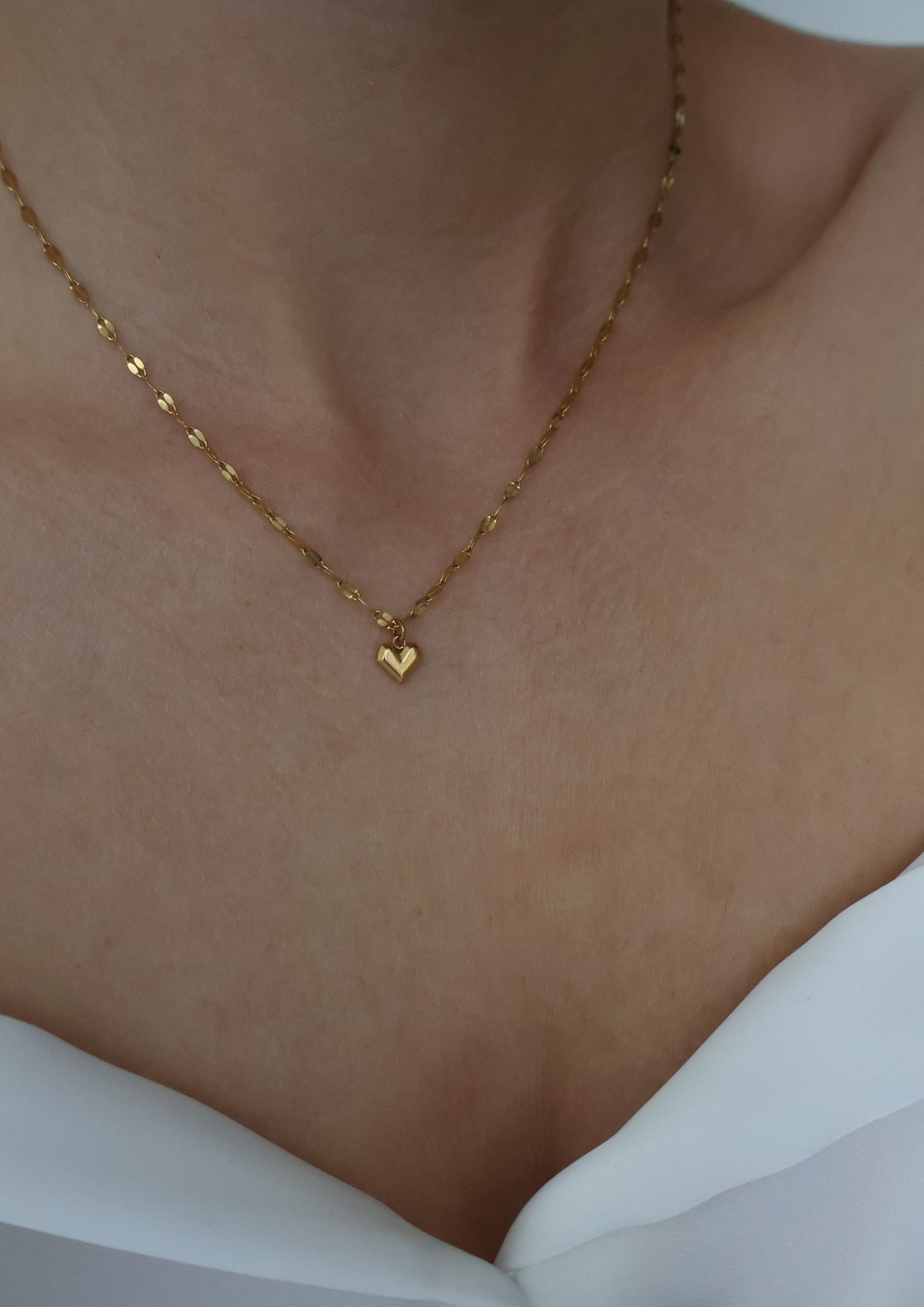 Facet Heart Charm I Gold