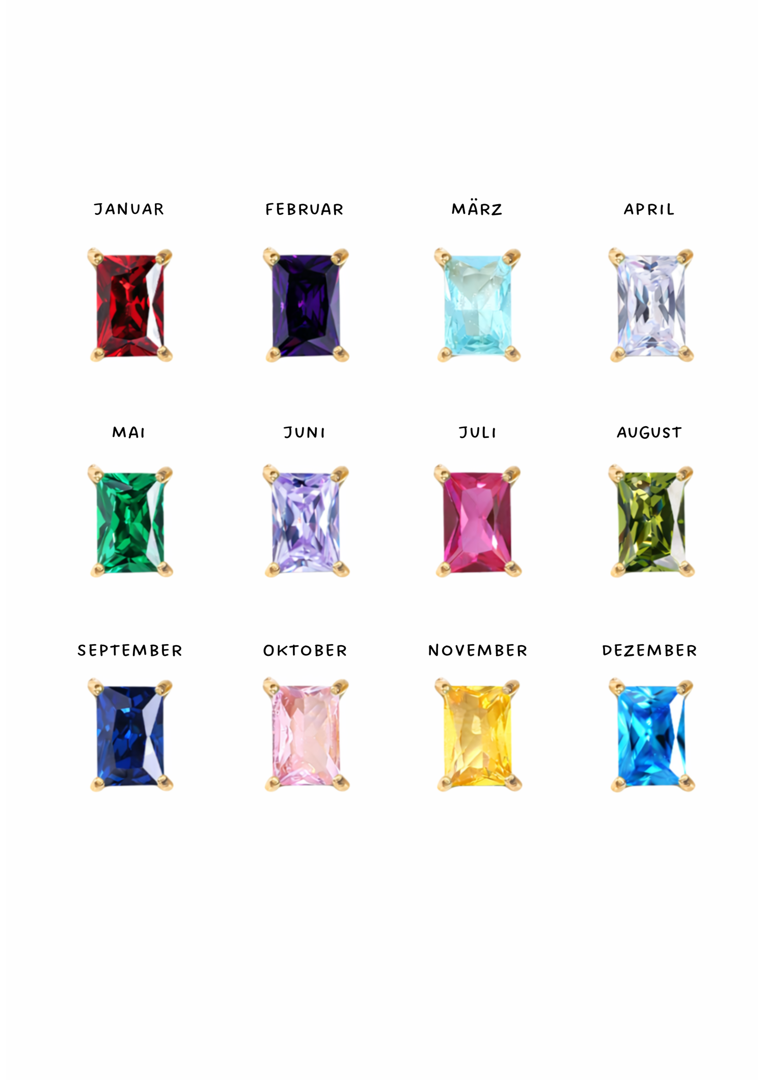 Birthstone Halskette I Gold