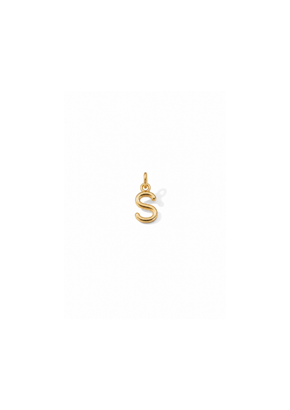 Micro Letter Charm I Gold