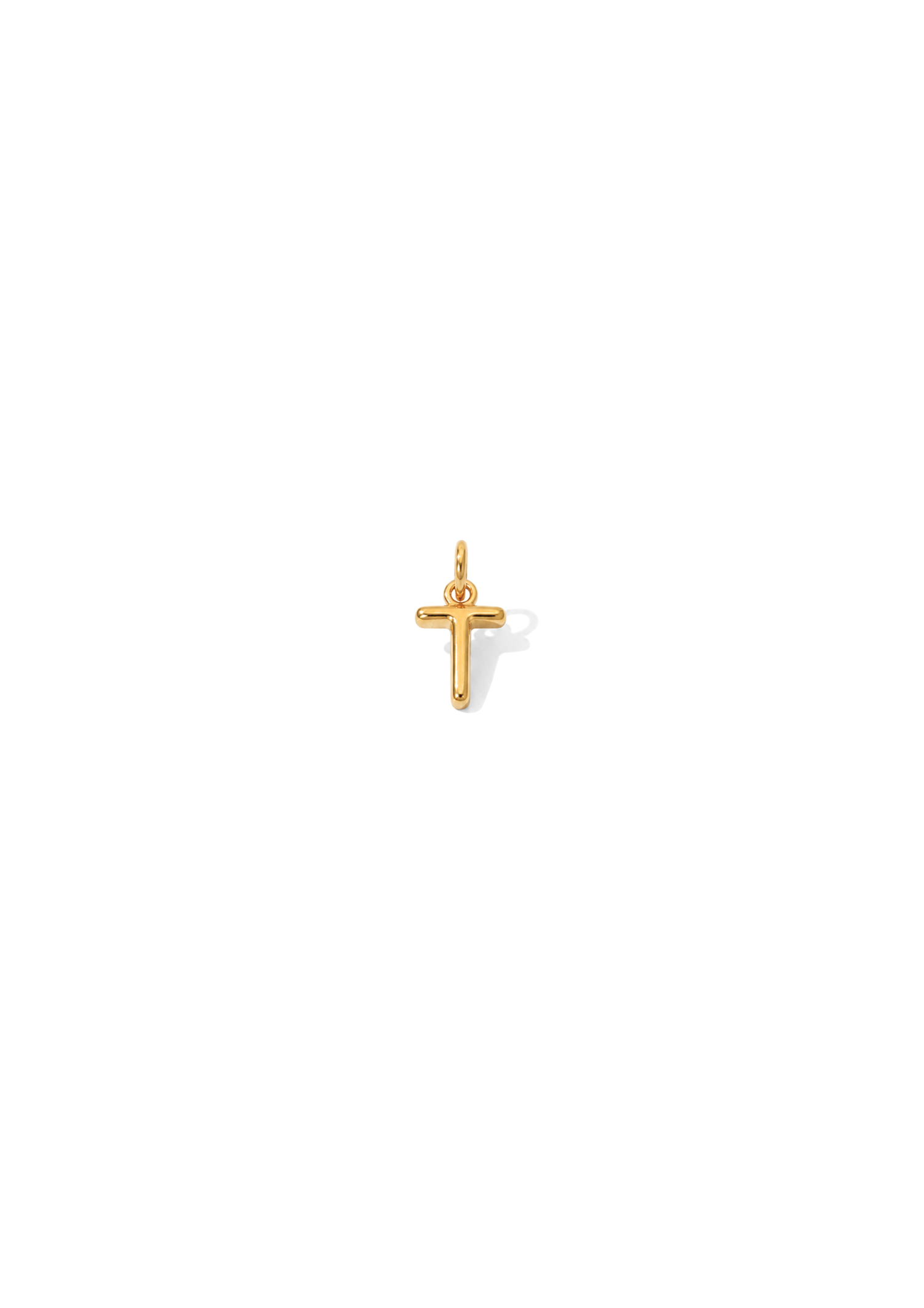 Micro Letter Charm I Gold