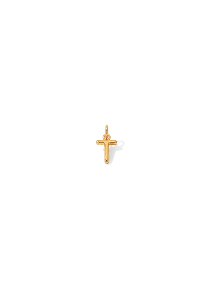 Micro Letter Charm I Gold