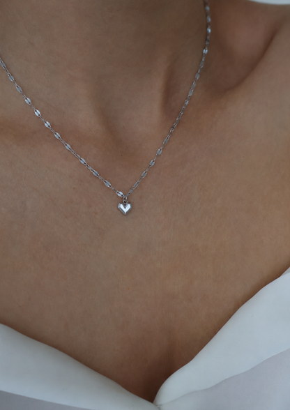 Facet Heart Charm I Silber