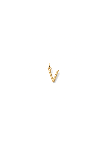Micro Letter Charm I Gold