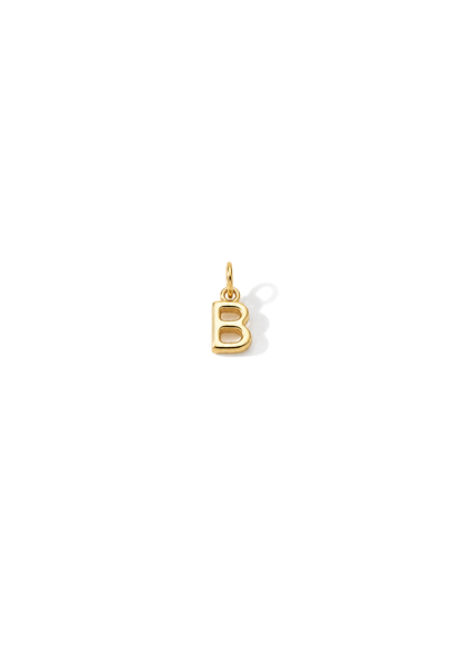 Micro Letter Charm I Gold