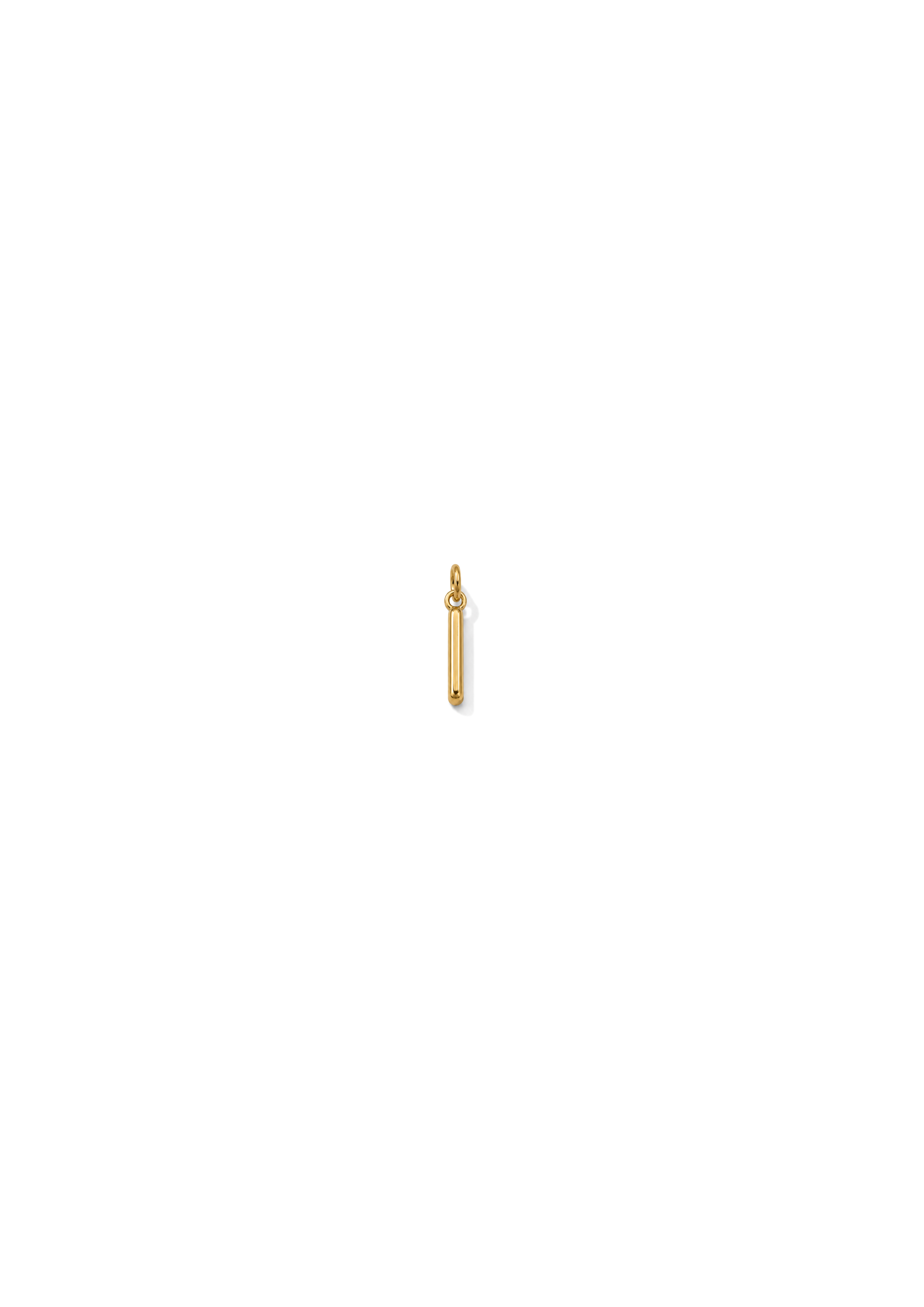 Micro Letter Charm I Gold