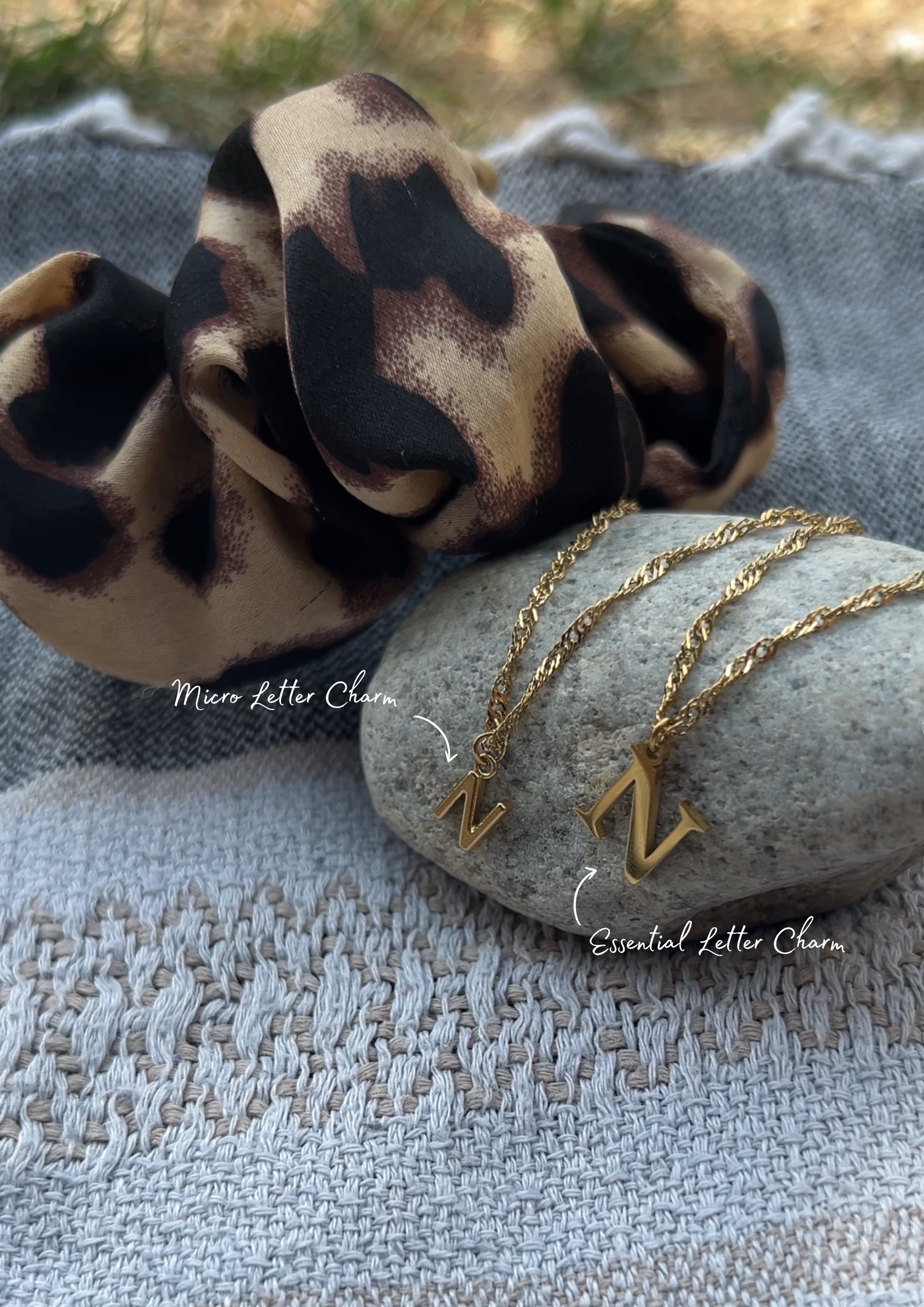 Micro Letter Charm I Gold