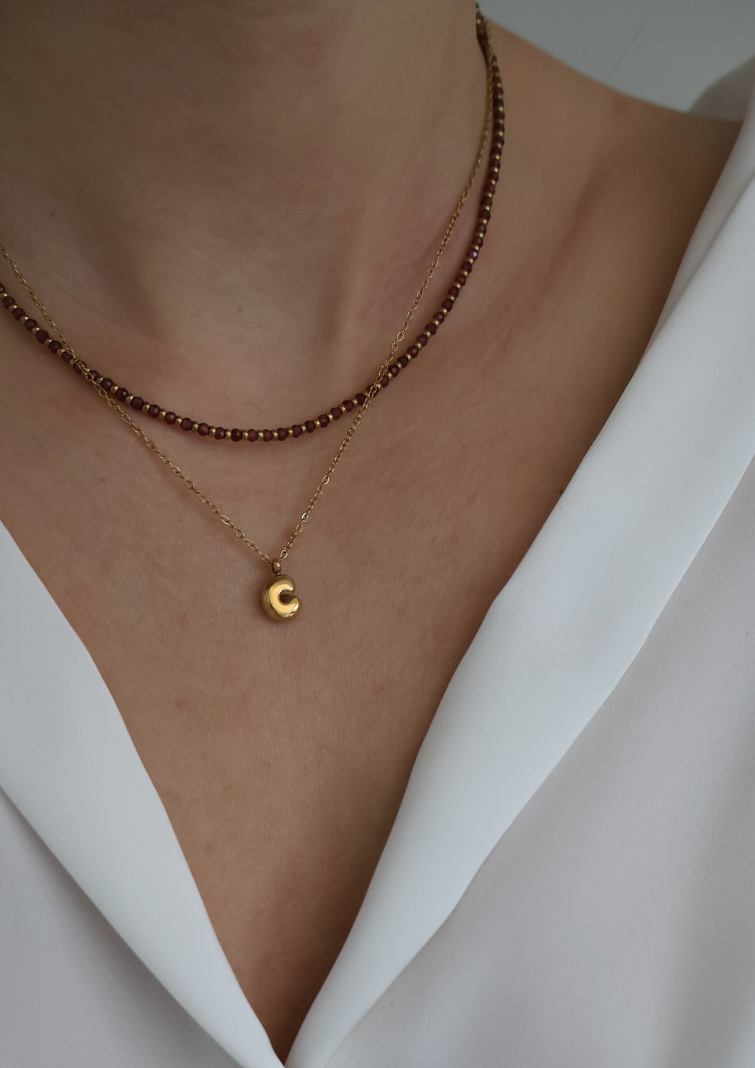 Letter Halskette I Gold