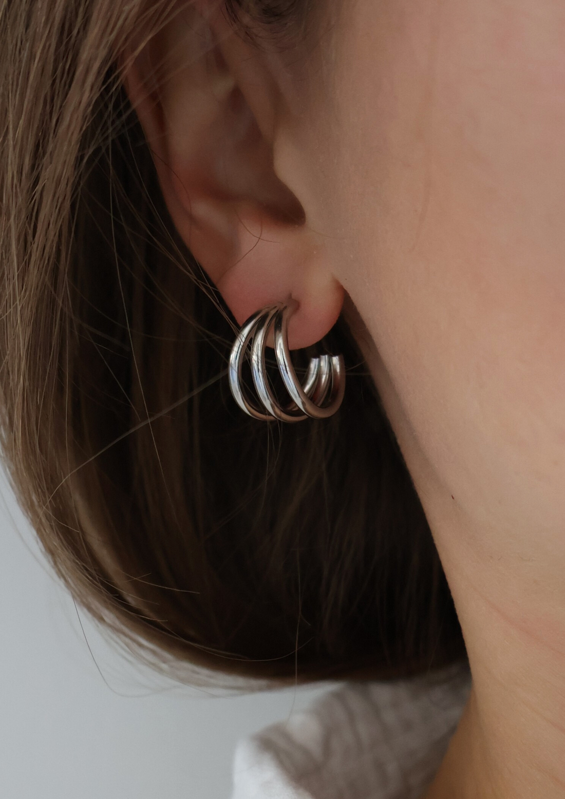Luna Loop Ohrstecker I Silber