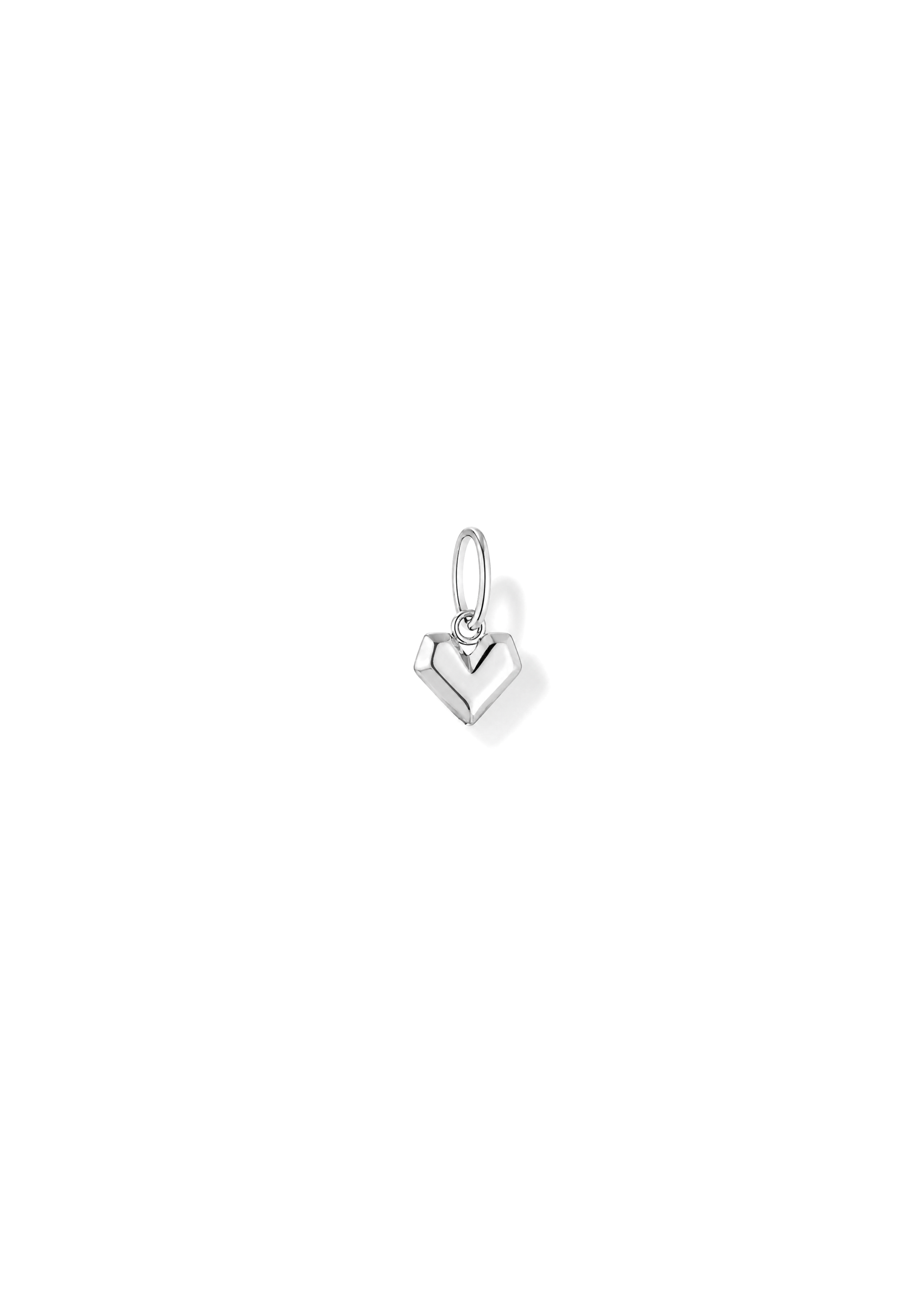 Facet Heart Charm I Silber