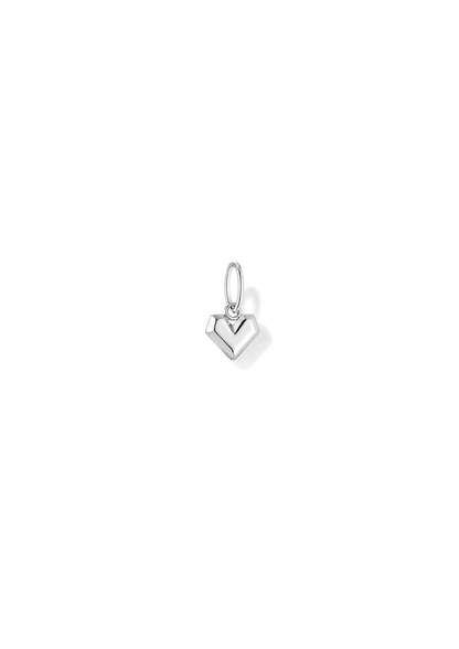 Facet Heart Charm I Silber