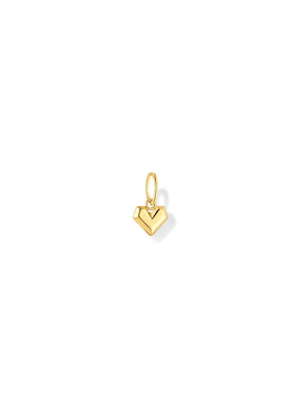 Facet Heart Charm I Gold