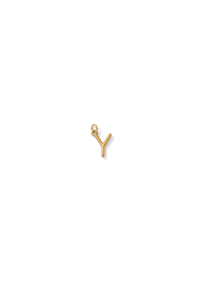 Micro Letter Charm I Gold