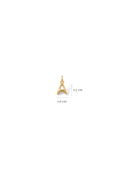 Micro Letter Charm I Gold