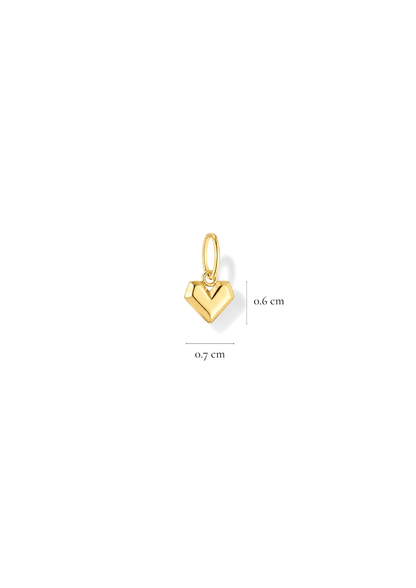 Facet Heart Charm I Gold