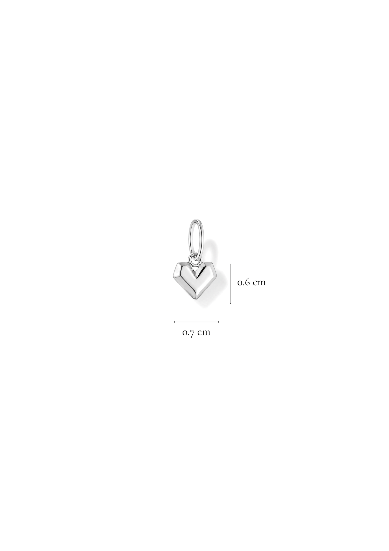 Facet Heart Charm I Silber