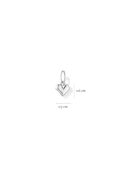 Facet Heart Charm I Silber