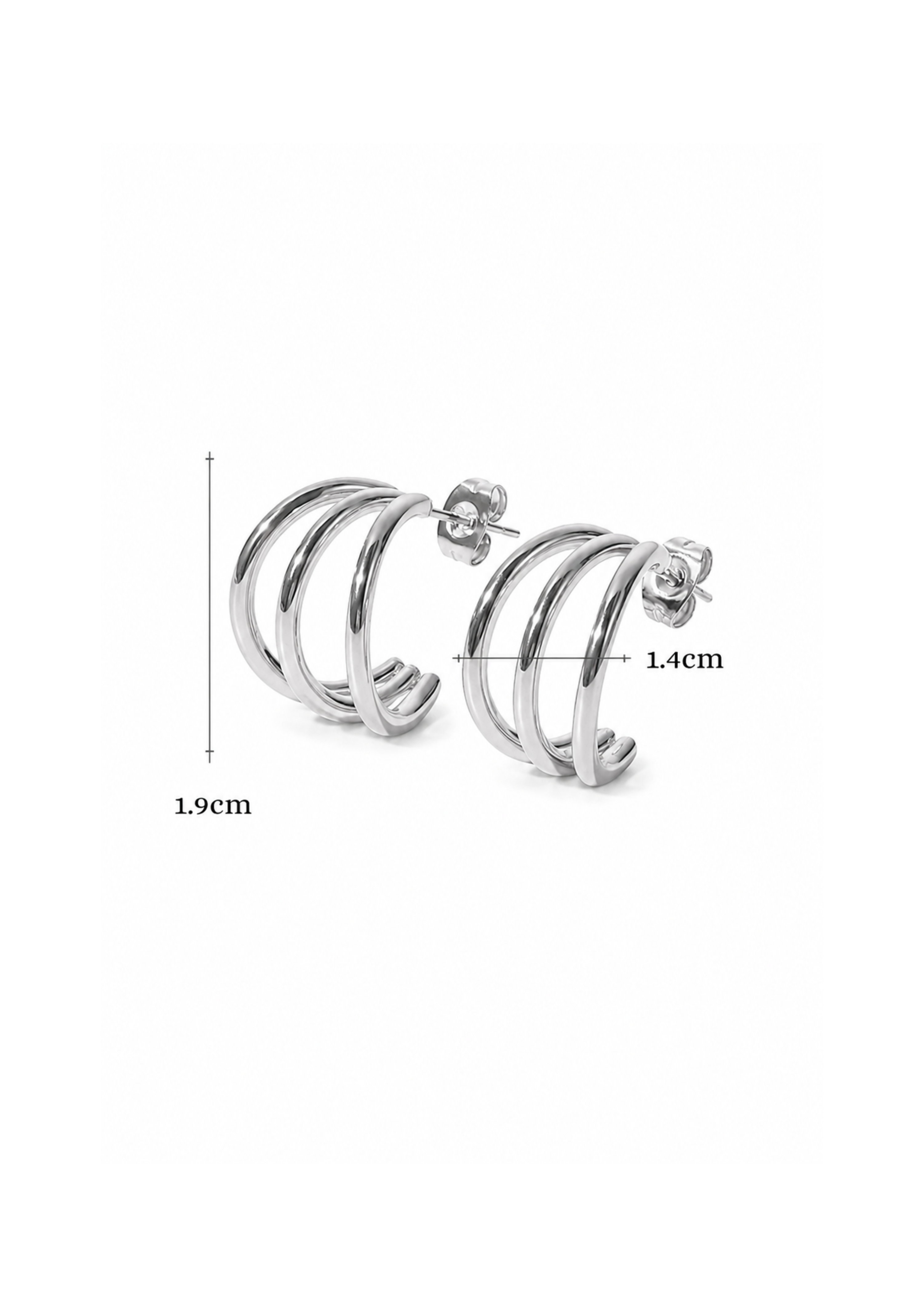 Luna Loop Stud Earrings | Silver