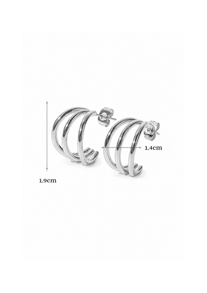 Luna Loop Stud Earrings | Silver